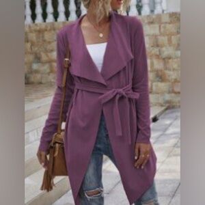Women's Purple Open Front Cardigan